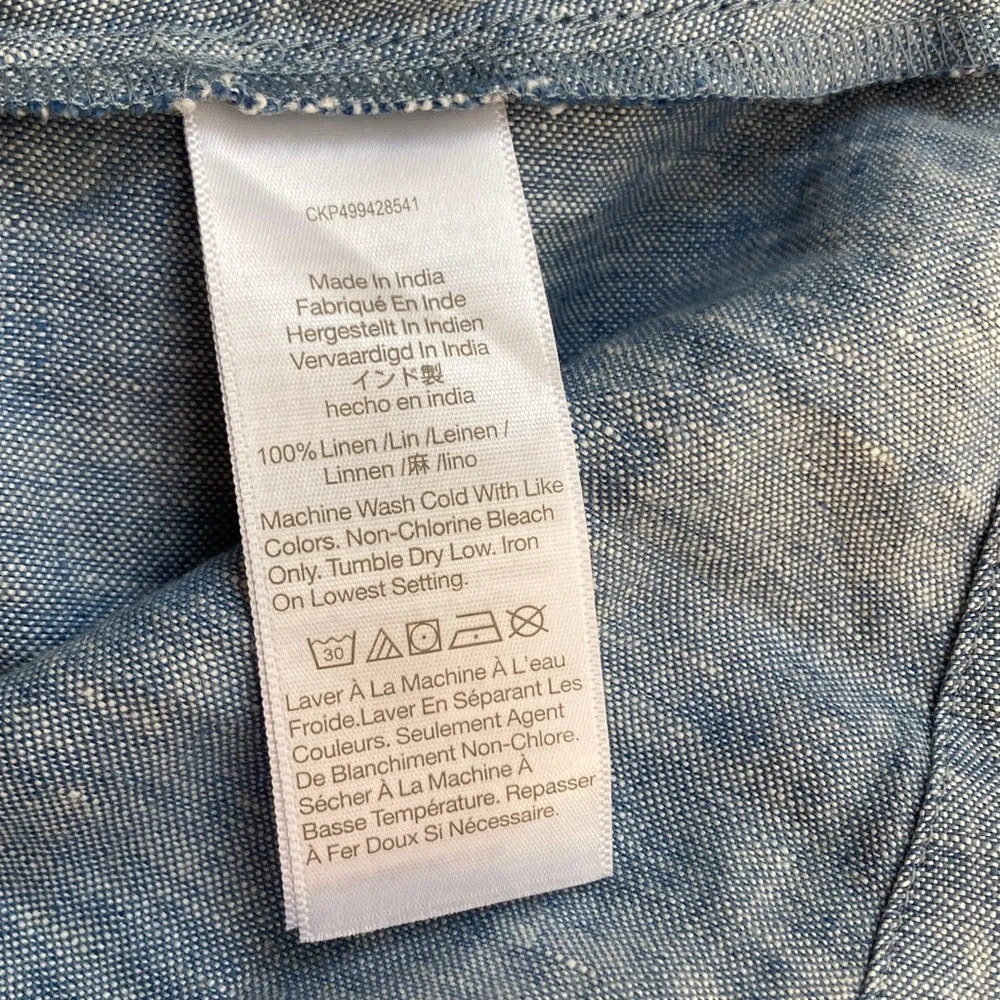 New w Tag: Madewell Splitneck Linen Dress with Pockets. Size 12 - Picture 8 of 13